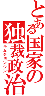 とある国家の独裁政治（キムジョンウン）