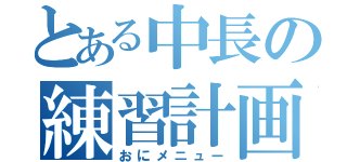 とある中長の練習計画（おにメニュー）