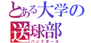 とある大学の送球部（ハンドボール）