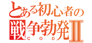 とある初心者の戦争勃発Ⅱ（ＣＯＤ）