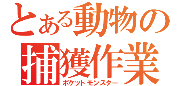 とある動物の捕獲作業（ポケットモンスター）