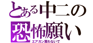 とある中二の恐怖願い（エアガン買わないで）