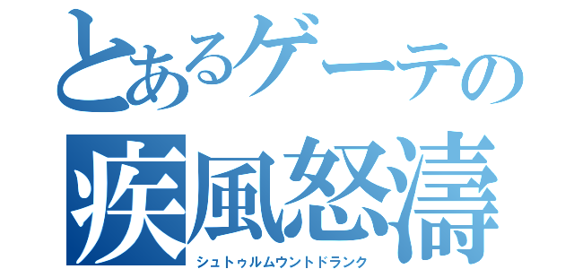 とあるゲーテの疾風怒濤（シュトゥルムウントドランク）