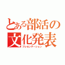 とある部活の文化発表（プレゼンテーション）