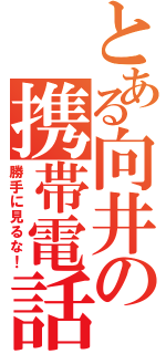 とある向井の携帯電話（勝手に見るな！）