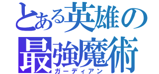 とある英雄の最強魔術（ガーディアン）