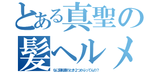 とある真聖の髪ヘルメ（なに自転車のとき２つかぶってんの？）