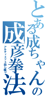 とある成ちゃんの成彦拳法（アルティミット回し蹴り）