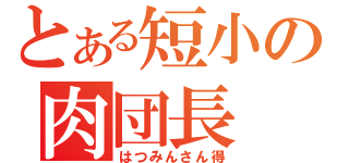 とある短小の肉団長（はつみんさん得）