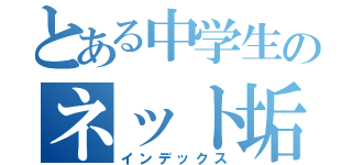 とある中学生のネット垢（インデックス）