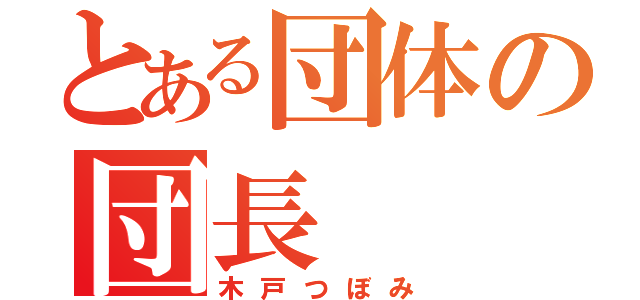 とある団体の団長（木戸つぼみ）