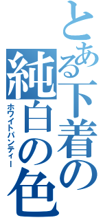 とある下着の純白の色（ホワイトパンティー）