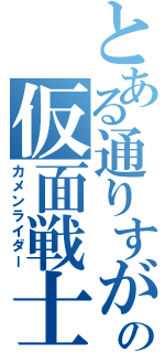 とある通りすがりの仮面戦士（カメンライダー）