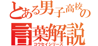 とある男子高校生の言葉解説ＩＩ（コウセイシリーズ）