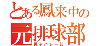 とある鳳来中の元排球部（男子バレー部）