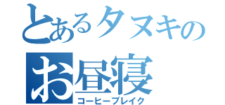 とあるタヌキのお昼寝（コーヒーブレイク）