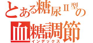 とある糖尿Ⅱ型の血糖調節療法（インデックス）