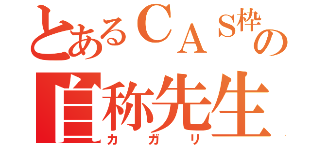 とあるＣＡＳ枠の自称先生（カガリ）