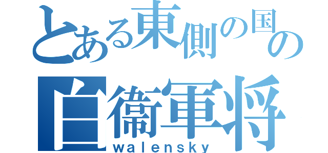 とある東側の国の白衞軍将校（ｗａｌｅｎｓｋｙ）