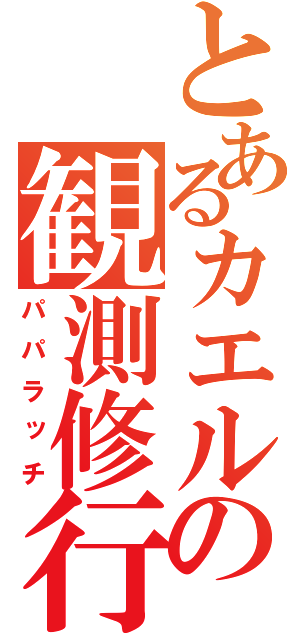 とあるカエルの観測修行（パパラッチ）