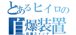 とあるヒイロの自爆装置（自爆スイッチ）