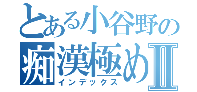 とある小谷野の痴漢極め道Ⅱ（インデックス）