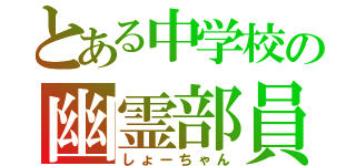 とある中学校の幽霊部員（しょーちゃん）