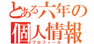 とある六年の個人情報（プロフィール）