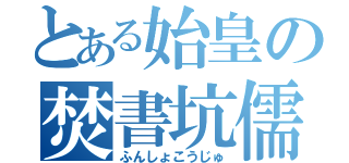 とある始皇の焚書坑儒（ふんしょこうじゅ）