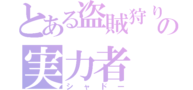 とある盗賊狩りの実力者（シャドー）