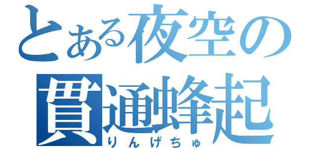 とある夜空の貫通蜂起（りんげちゅ）