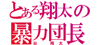 とある翔太の暴力団長（台 翔太）