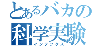 とあるバカの科学実験（インデックス）