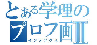 とある学理のプロフ画像Ⅱ（インデックス）