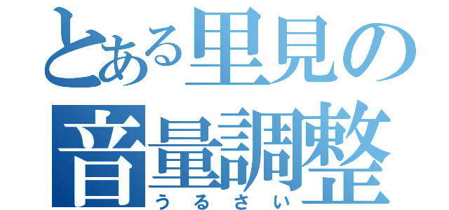 とある里見の音量調整（うるさい）