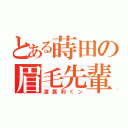 とある蒔田の眉毛先輩（渡真利くン）