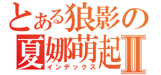 とある狼影の夏娜萌起Ⅱ（インデックス）