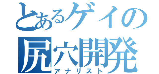 とあるゲイの尻穴開発（アナリスト）