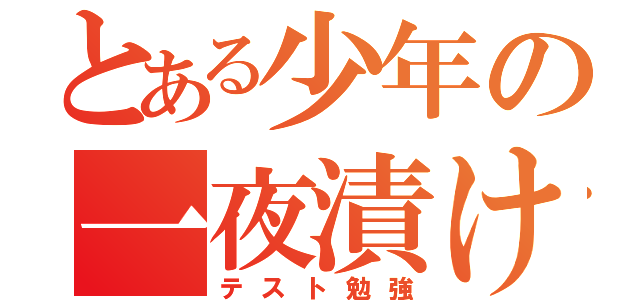 とある少年の一夜漬け（テスト勉強）