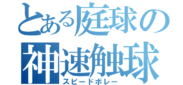 とある庭球の神速触球（スピードボレー）