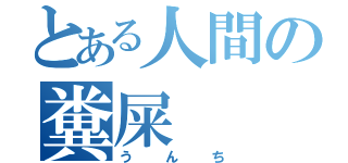 とある人間の糞屎（うんち）