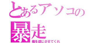 とあるアソコの暴走（俺を感じさせてくれ）