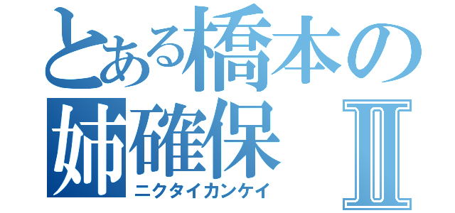 とある橋本の姉確保Ⅱ（ニクタイカンケイ）