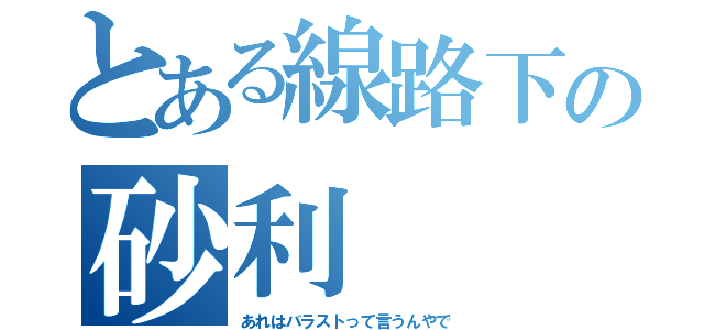 とある線路下の砂利（あれはバラストって言うんやで）