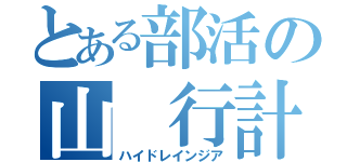 とある部活の山 行計画（ハイドレインジア）