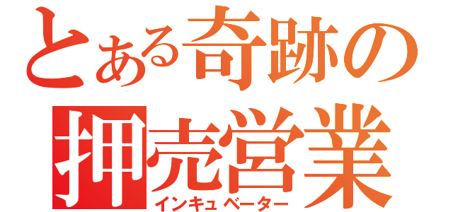 とある奇跡の押売営業（インキュベーター）