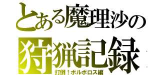 とある魔理沙の狩猟記録（打倒！ボルボロス編）