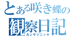 とある咲き蝶の観察日記（カンサツニッキ）