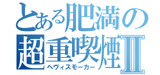 とある肥満の超重喫煙Ⅱ（ヘヴィスモーカー）