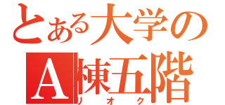 とある大学のＡ棟五階（リオク）